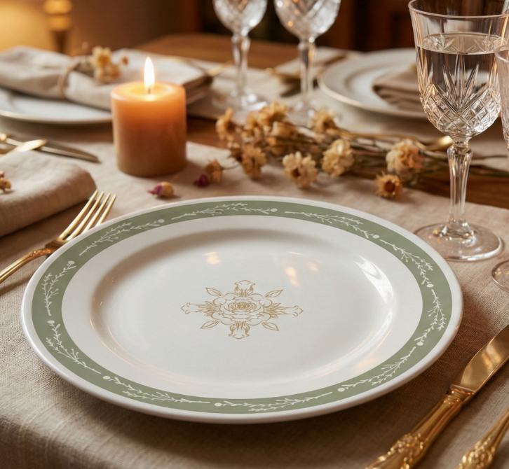 Prato Império em uma mesa posta elegante